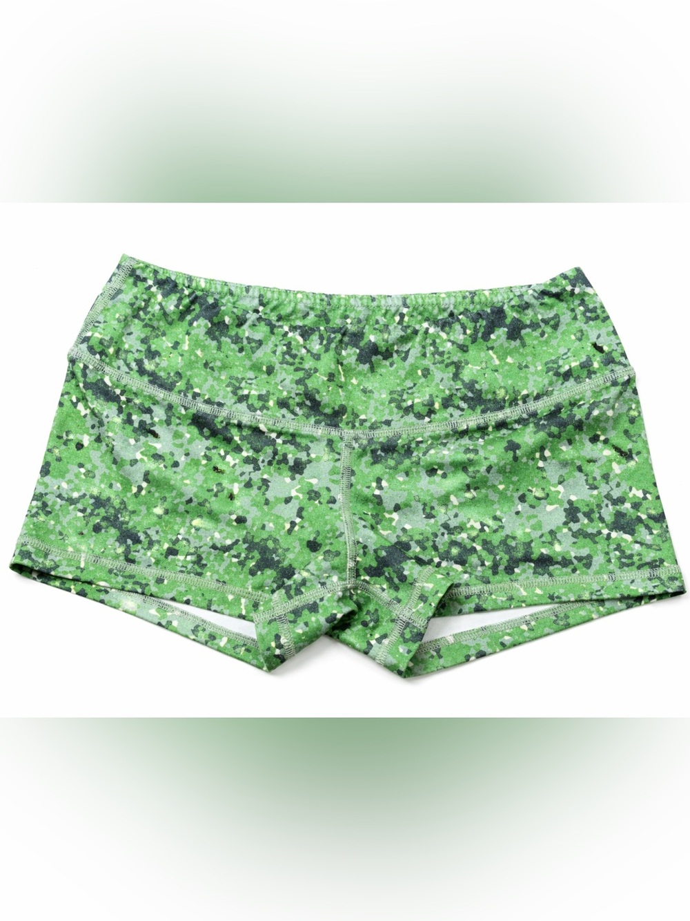 FLEO Green Camo Crossfit Workout Bike Shorts Small